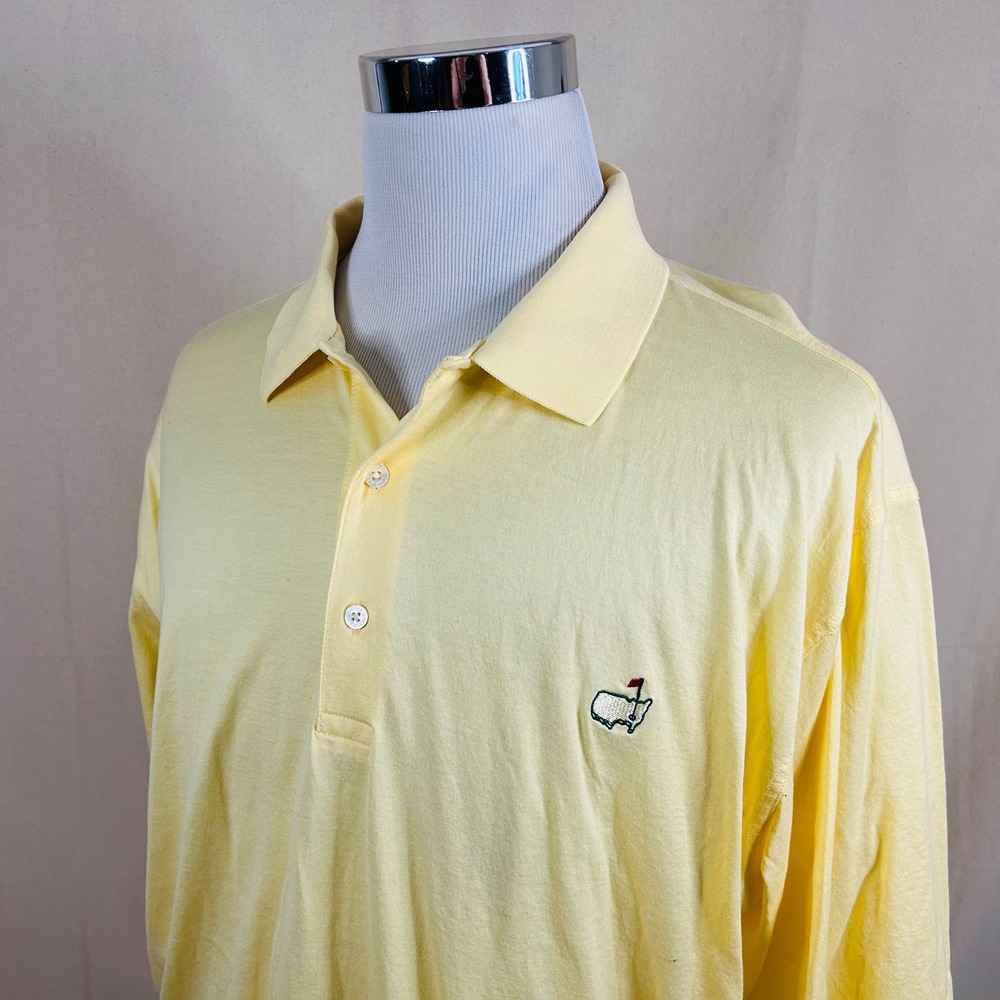 Amen Corner XXL Golf Polo Shirt Yellow Masters Golf Pima 100% Cotton Mens